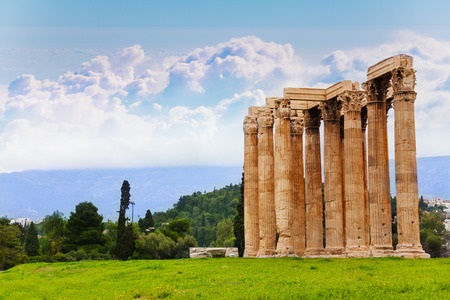 42121432 - beautiful view of zeus temple in athens, greece in summer time